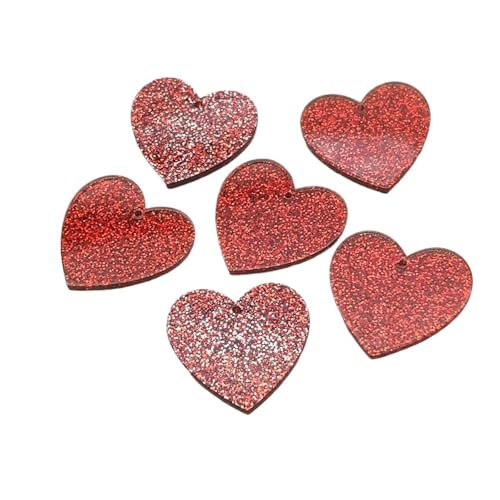WENH 30mm 100 stücke Acryl Anhänger Pulver Herz Charme for Handgemachte Ohrring/Halskette DIY Teile(Red) von WENH