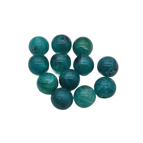 WENH 6mm-20mm Acryl Marmor Effekt Runde Perlen for Handgemachte Halskette Ohrringe DIY Teile, Schmuck Erkenntnisse & Komponenten(Black,18mm 150pcs) von WENH