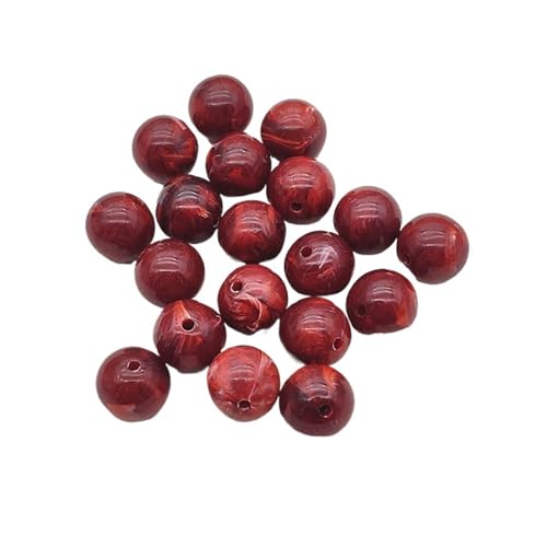 WENH 6mm-20mm Acryl Marmor Effekt Runde Perlen for Handgemachte Halskette Ohrringe DIY Teile, Schmuck Erkenntnisse & Komponenten(Champagne,14mm 300pcs) von WENH