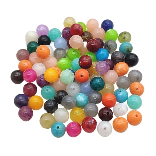 WENH 6mm-20mm Acryl Marmor Effekt Runde Perlen for Handgemachte Halskette Ohrringe DIY Teile, Schmuck Erkenntnisse & Komponenten(Dark green,18mm 150pcs) von WENH