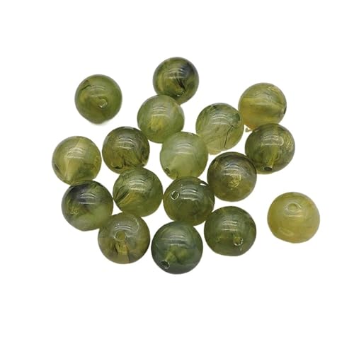 WENH 6mm-20mm Acryl Marmor Effekt Runde Perlen for Handgemachte Halskette Ohrringe DIY Teile, Schmuck Erkenntnisse & Komponenten(Light Grey,16mm 200pcs) von WENH