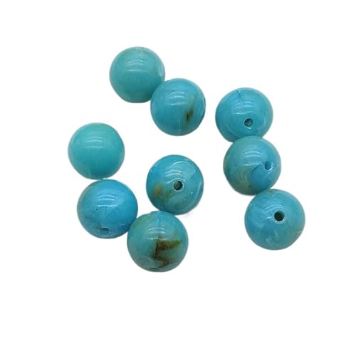 WENH 6mm-20mm Acryl Marmor Effekt Runde Perlen for Handgemachte Halskette Ohrringe DIY Teile, Schmuck Erkenntnisse & Komponenten(WHITE,16mm 200pcs) von WENH