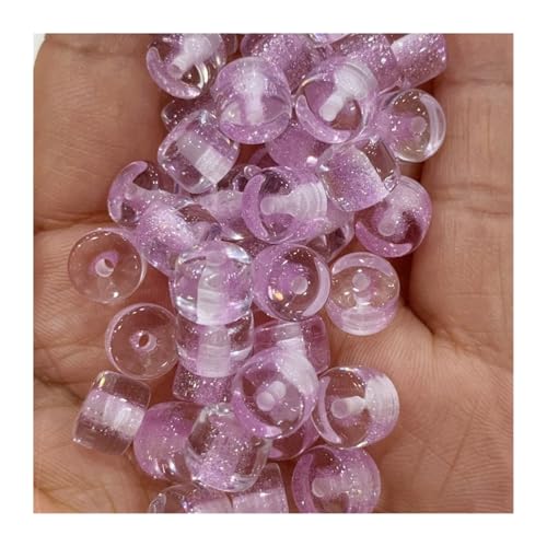 WENH 6x8mm 2000 Stück Harzpulver-Effekt Zylinderform Perlen for handgefertigte Armbänder/Halsketten DIY Teile. Schmuckzubehör(Purple) von WENH