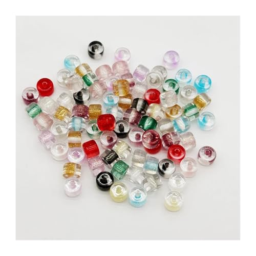WENH 6x8mm 2000 Stück Harzpulver-Effekt Zylinderform Perlen for handgefertigte Armbänder/Halsketten DIY Teile. Schmuckzubehör(Random mix) von WENH