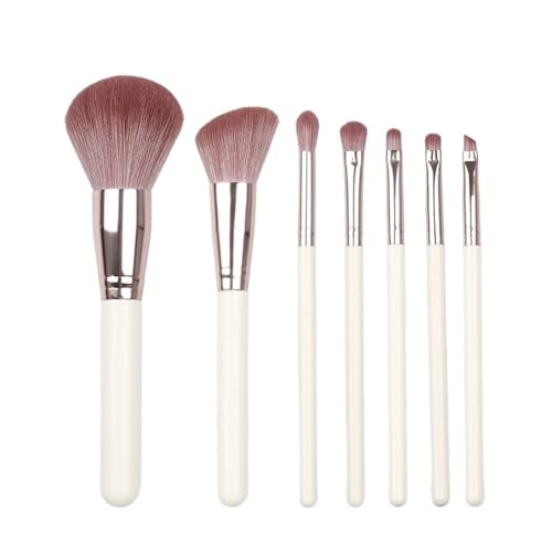 WENH 7PCS Kosmetik Pinsel Qualität Make-Up Pinsel Set Mit Lidschatten Augenbraue Foundation Schönheit Make-Up-Tool(White gold 7pcs opp) von WENH
