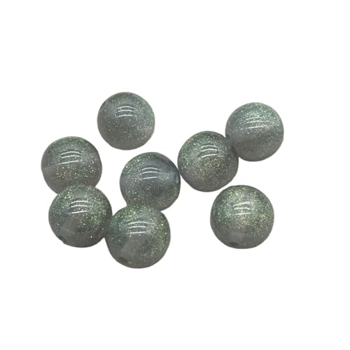 WENH 8/10/12/16mm Harz Pulver Runde Perlen for Handgemachte Armband/Ohrring/Halskette DIY Teile. schmuck Erkenntnisse & Komponente(Gray,16mm 200Pieces) von WENH