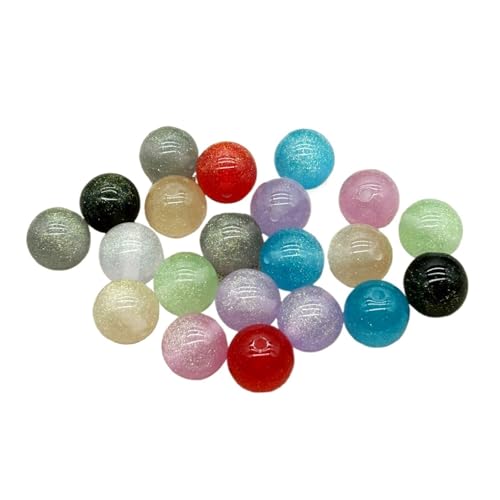 WENH 8/10/12/16mm Harz Pulver Runde Perlen for Handgemachte Armband/Ohrring/Halskette DIY Teile. schmuck Erkenntnisse & Komponente(Random mix,16mm 200Pieces) von WENH