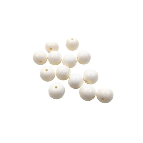 WENH 8-16mm Massive Acryl Runde Perlen for Halskette, Ohrringe Teile, handgemachten Schmuck DIY(Black,14mm 300pcs per bag) von WENH