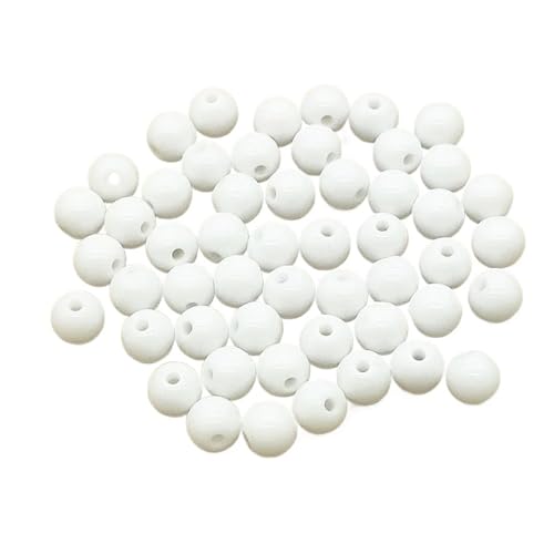 WENH 8-16mm Massive Acryl Runde Perlen for Halskette, Ohrringe Teile, handgemachten Schmuck DIY(Light Grey,12mm 500pcs per bag) von WENH