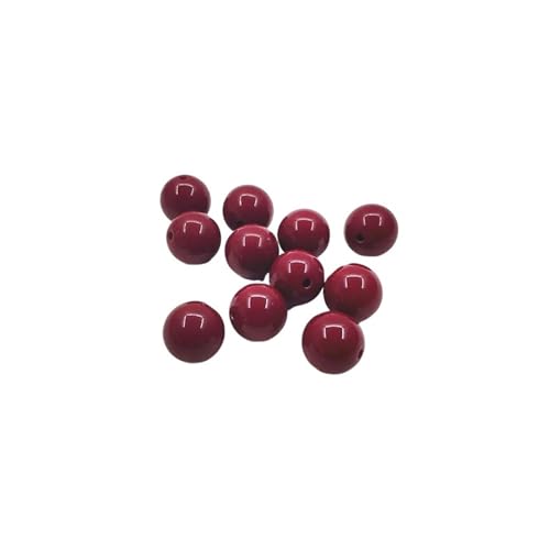 WENH 8-16mm Massive Acryl Runde Perlen for Halskette, Ohrringe Teile, handgemachten Schmuck DIY(Orange,12mm 500pcs per bag) von WENH