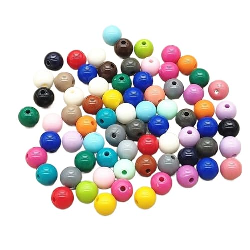 WENH 8-16mm Massive Acryl Runde Perlen for Halskette, Ohrringe Teile, handgemachten Schmuck DIY(Plum,10mm 800pcs per bag) von WENH