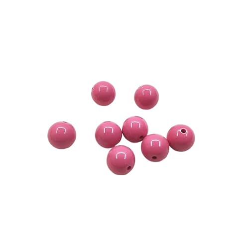 WENH 8-16mm Massive Acryl Runde Perlen for Halskette, Ohrringe Teile, handgemachten Schmuck DIY(Red,16mm 200pcs per bag) von WENH