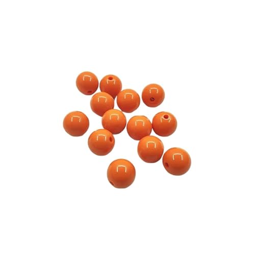 WENH 8-16mm Massive Acryl Runde Perlen for Halskette, Ohrringe Teile, handgemachten Schmuck DIY(Yellow,14mm 300pcs per bag) von WENH