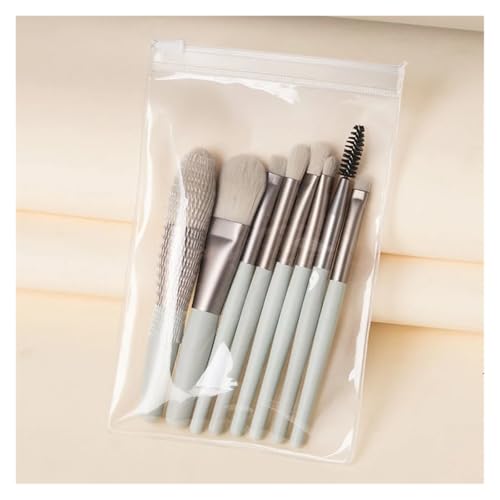 WENH 8-teiliges Make-up-Pinsel-Set mit weichem Haar, Make-up-Werkzeug, Puderpinsel, Lidschatten, Lippe, tragbarer Halo-Farbstoff-Pinsel, Make-up-Pinsel(Green) von WENH