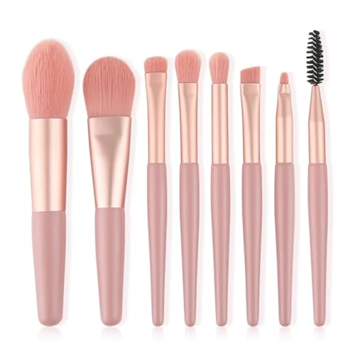WENH 8Pcs Make-Up Pinsel Pro Rosa Pinsel Set Pulver Lidschatten Blending Eyeliner Wimpern Augenbrauen Make-Up Schönheit Kosmetik Pinsel(01) von WENH