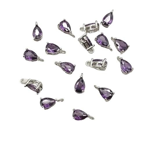 WENH 8x5mm 100 stücke Kristall Micro Inlay Tropfen Charme for Handgemachte Halskette Ohrring DIY Teile Schmuck Erkenntnisse & Komponenten(Purple) von WENH