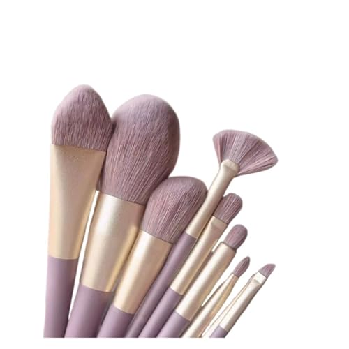 WENH 9PCS Make-Up Pinsel Weiche Kosmetische Pulver Lidschatten Kontur Highlight Lip Concealer Make-Up-Tools(Purple 9pcs) von WENH