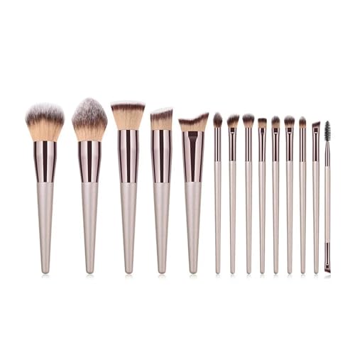 WENH Champagner Make-Up Pinsel Set for Frauen Kosmetische Foundation Puder Rouge Lidschatten Kabuki Blending Make Up Pinsel Beauty Tools(14 pcs) von WENH