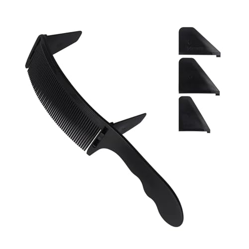 WENH Hohe Quanlity Haar Clipper Positionierung Kamm Friseur Zubehör Flache Pinsel Salon Friseur Gebogene Kämme Männer Haar Styling Werkzeuge (Color : Black) von WENH