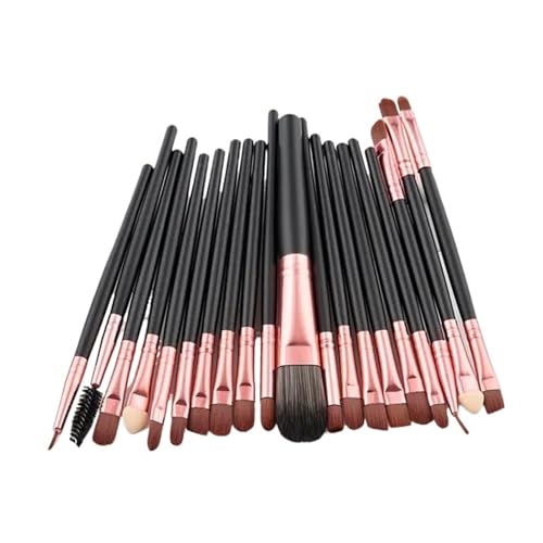 WENH Make-up Pinsel Set Foundation Lidschatten Blending Eyeliner Wimpern Professionelle Maquiagem Pinsel Werkzeuge(20PCS-Black Brushes) von WENH