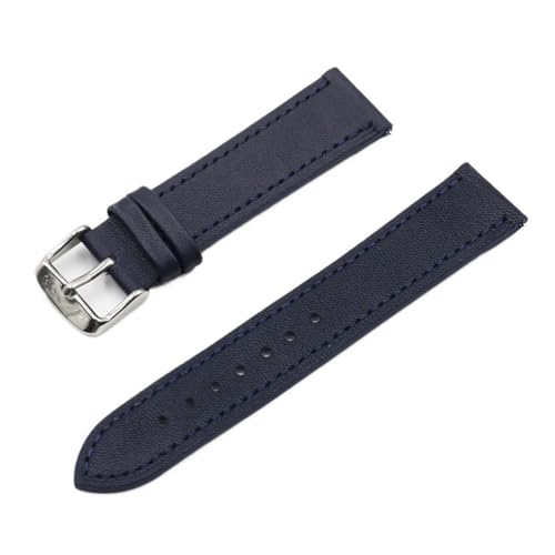 WENH Retro-Uhrenarmband 18 mm 20 mm 22 mm 24 mm Leder-Uhrenarmbänder Grau Schwarz Braun Blau for Herrenuhrenzubehör(Dark blue,24mm) von WENH