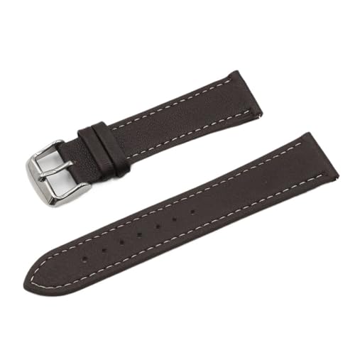 WENH Retro-Uhrenarmband 18 mm 20 mm 22 mm 24 mm Leder-Uhrenarmbänder Grau Schwarz Braun Blau for Herrenuhrenzubehör(Dark coffee,24mm) von WENH