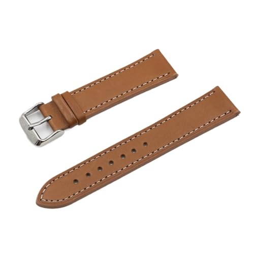 WENH Retro-Uhrenarmband 18 mm 20 mm 22 mm 24 mm Leder-Uhrenarmbänder Grau Schwarz Braun Blau for Herrenuhrenzubehör(Tan,18mm) von WENH