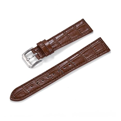 WENH Schnellverschluss Klassisches Bambus-Leder-Uhrenarmband Herren Damen Leder-Uhrenarmbänder 16mm 18mm 19mm 20mm 21mm 22mm(Brown,20mm) von WENH