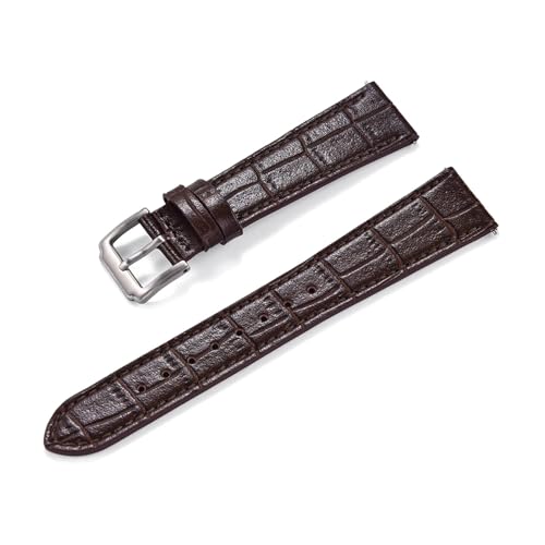 WENH Schnellverschluss Klassisches Bambus-Leder-Uhrenarmband Herren Damen Leder-Uhrenarmbänder 16mm 18mm 19mm 20mm 21mm 22mm(Coffee,18mm) von WENH