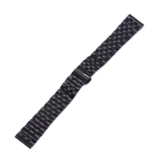 WENH Uhrenarmband aus massivem Edelstahl, 10–24 mm Breite, Ersatzarmband for Herren und Damen(Black,16mm) von WENH