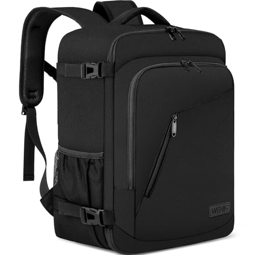 Handgepäck 40x30x20 Handgepäck Rucksack 40x30x25 für Eurowings Klein 24L Reiserucksack für Flugzeug Handgepäck Tasche Laptop Rucksack 14 Zoll mit USB Ladeanschluss Reisetasche für Herren Damen,Schwarz von WENIG