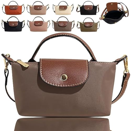 WENJIN Damenmode Colorblock Mini Gesteppte Nylon Geldbörse, Handtasche Geldbörsen mit verstellbarem Riemen, einfarbige quadratische Geldbörse (Einheitsgröße,Grau) von WENJIN
