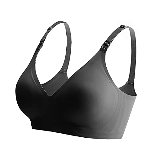 WENJUN Still-BH zum Stillen, Mutterschafts-BHs Push Up Nahtlose Schwangerschaft Bralette, Unterstützung Unterwäsche BH (Farbe: Schwarz, Größe: 75A) von WENJUNfuzhuang