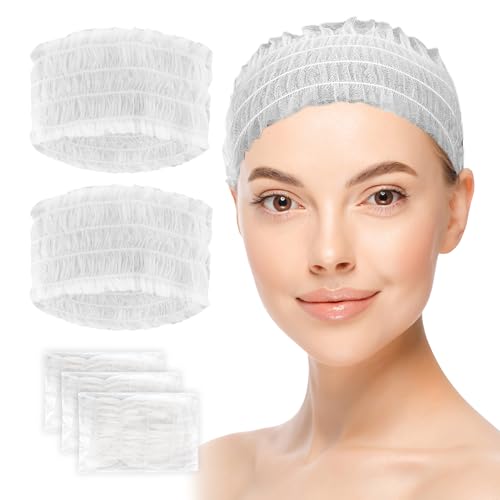 WENLISELL Elastische Einweg-Haarwickel, Vlies-Einweg-Stirnbänder für Gesichtsbehandlungen, weiße Haarwickel für Zuhause, Spa, Salon, Friseursalon, 200 Stück WENLISELL Elastische Einweg-Haarwickel, Vlies-Einweg-Stirnbänder für Gesichtsbehandlungen, weiße Haarwickel für Zuhause, Spa, Salon, Friseursalon, 200 Stück von WENLISELL