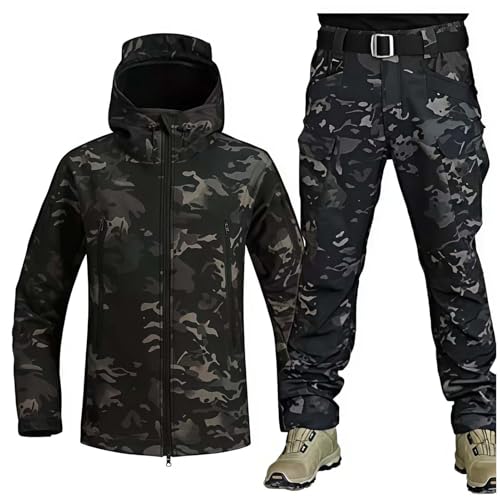 WENNEWU Militärische Softschalenanzüge, Taktische Jacke Für Herren Und Hosen, Wasserdichte Armee -Kampfanzugsets, Wasserdichte Camo Uniform,C,XL WENNEWU Militärische Softschalenanzüge, Taktische Jacke Für Herren Und Hosen, Wasserdichte Armee -Kampfanzugsets, Wasserdichte Camo Uniform,C,XL von WENNEWU