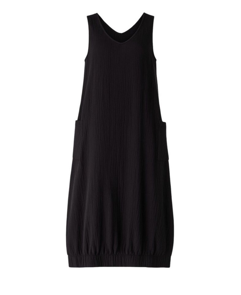 WENOR Sommerkleid Damen Musselin Strandkleid ärmellos 100 % Baumwolle mit Taschen Ballon-Saum, große Taschen, Einheitsgröße von WENOR