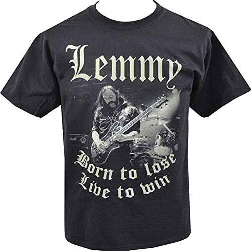 Sale! Mens Black T-Shirt Photographic Ian Lemmy Kilminster Born Lose Live Win 3XL von WENROU