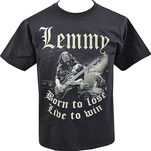 Sale! Mens Black T-Shirt Photographic Ian Lemmy Kilminster Born Lose Live Win M von WENROU