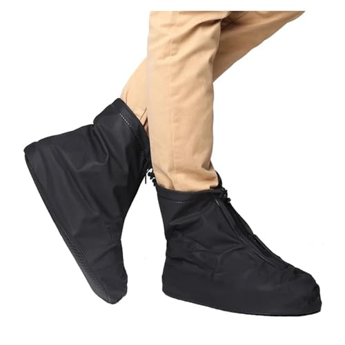 WENYOG Schuhüberzieher Wasserdicht Regenüberschuhe for Herren und Damen, Überschuhe for flache Stiefeletten, wiederverwendbar, rutschfest, mit wasserdichter Innenschicht(L) von WENYOG