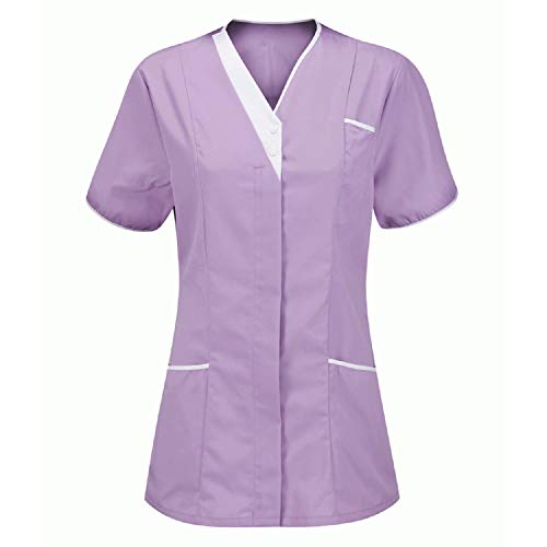 WENZHOU Damen Uniformen Nurse Schlupfkasack Kurz Kasack Tops T-Shirt Krankenhaus Schlupfhemd Krankenschwester Kleidung Working Einfarbige Taschenbluse Berufsbekleidung für Damen Pflege von WENZHOU