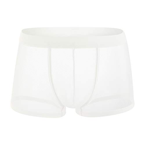 WENZHOU Herren-Boxershorts, weich, Netz-Unterhose, durchsichtig, Netz, Shorts, transparente Höschen, sexy Unterwäsche, für Männer, Sommergeschenke für ihn Sexy Dessous Bequem Unterhosen von WENZHOU