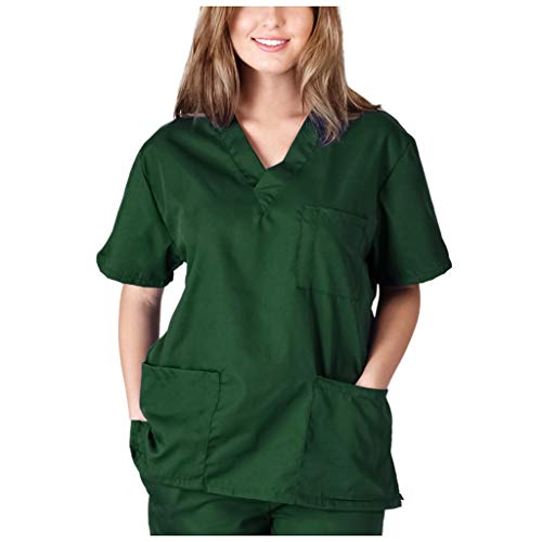 WENZHOU Plus Size Working Einfarbige Taschenbluse Kasack Damen Pflege Bunt Arzt Uniform Krankenschwester Kleidung für Krankenschwester, Zahnarzt, Ärzte, Dienstmädchen, Studenten, Tiermediziner von WENZHOU
