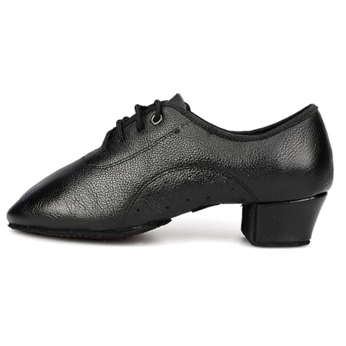 Herren Latein Tanzschuhe Echtes Leder Herren Latein Tanzschuhe Ballsaal Tango Mann for Junge Schuhe Tanz Sneaker Jazz(Indoor fur Sole,43) von WEOKDFHA