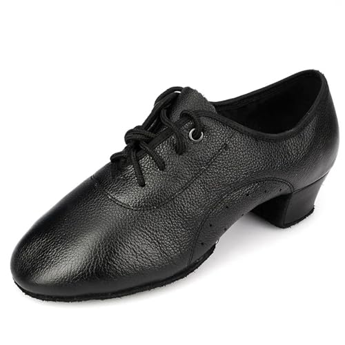 Herren Latein Tanzschuhe Echtes Leder Herren Latein Tanzschuhe Ballsaal Tango Mann for Junge Schuhe Tanz Sneaker Jazz(Outdoor Rubber Sole,35) von WEOKDFHA