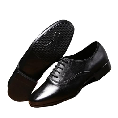 Herren Latein Tanzschuhe Echtes Leder Männliche Latin Dance Schuhe Lack Weichen Sohlen Platz Social Schuh Männer Turnschuhe(Outdoor Polyurethane,42) von WEOKDFHA