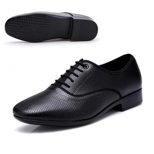 Herren Latein Tanzschuhe Herren Standard-Tanzschuh, Ballsaal-Schuh, professionelles Echtleder, lateinamerikanische Tanzschuhe, Übungswettbewerb(Perforated polyureth,43) von WEOKDFHA
