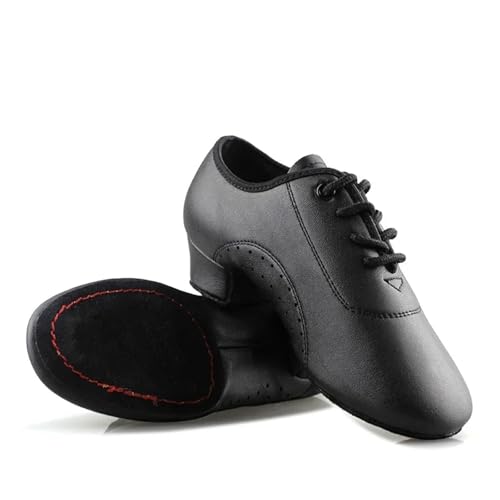 Herren Latein Tanzschuhe Männer Latin Dance Schuhe Ballsaal Tango Mann Tanzen for Junge Tanz Sneaker Jazz(Imitation Leather,42) von WEOKDFHA