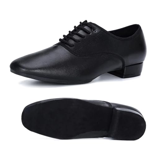 Herren Latein Tanzschuhe Moderne Tanzschuhe for Männer, Gesellschaftstanz, Weiche Gummisohle, Wildledersohle, Optional, Große Größe 46, Männliche Jazz-/Latin-Schuhe, Tango(Suede Sole,40) von WEOKDFHA
