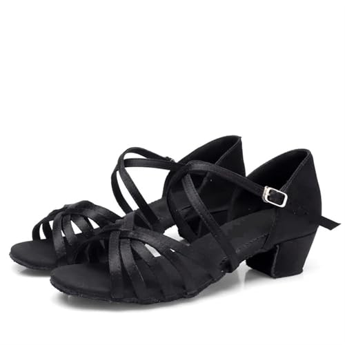 Latein-Tanzschuhe Für Damen Mädchen Latin Dance Schuhe Ballsaal Salsa Tanzen Low Heels Kinder Tango(Gold,35) von WEOKDFHA
