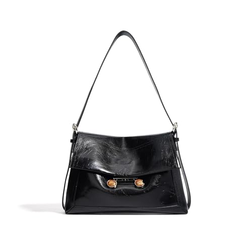 Messenger Bag Frauen Messenger Große Kapazität Kreuz-körper Tasche Weibliche Unterarm Schulter Abdeckung Öffnung Satchel Tote Handtasche(Black) von WEOKDFHA